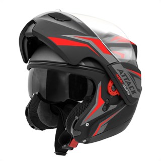 Capacete Moto Escamoteável Robocop Feminino Masculino Pro Tork New Attack HSA Articulado Com Viseira Interna Fumê