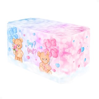 Capa Forro de Mesa Festa Decoração Chá Revelação Sublimado Em Tecido Veste Fácil - MSA-09 em Oferta na Shopee