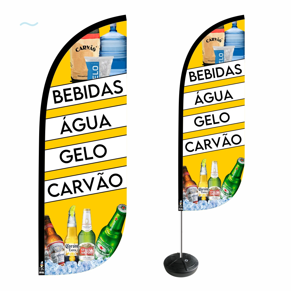 Wind Banner Conveniência Dupla Face 2,7m Kit Completo ENVIO EM 24H em Oferta na Shopee