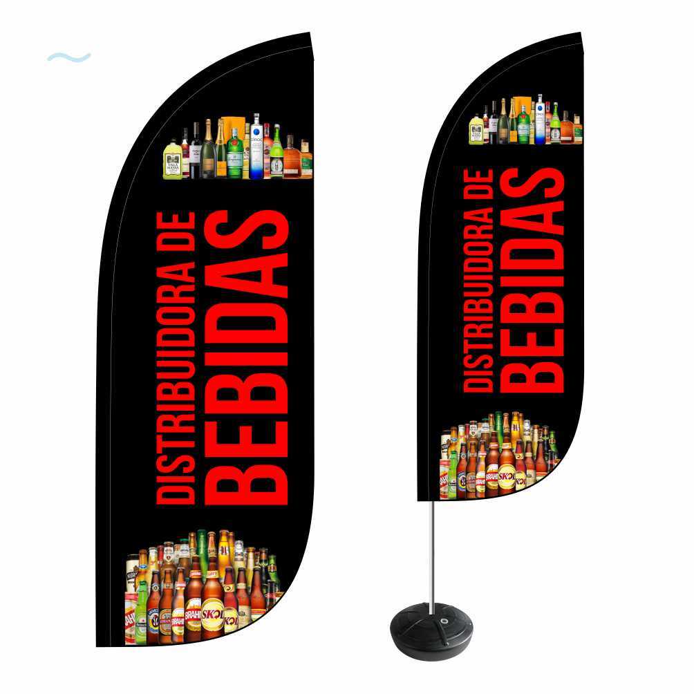 Wind banner Bebidas Kit Completo 2,7mts Dupla Face Fly Flag ENVIO EM 24H em Oferta na Shopee