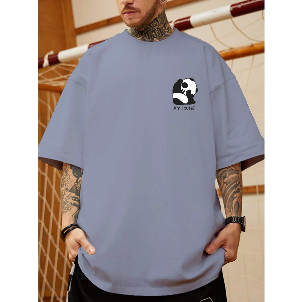 Camiseta  T-Shirt  Oversized Cor Azul Bebê Tecido Macio Longline AMICUTE  Larga  Garoto  Gola redon