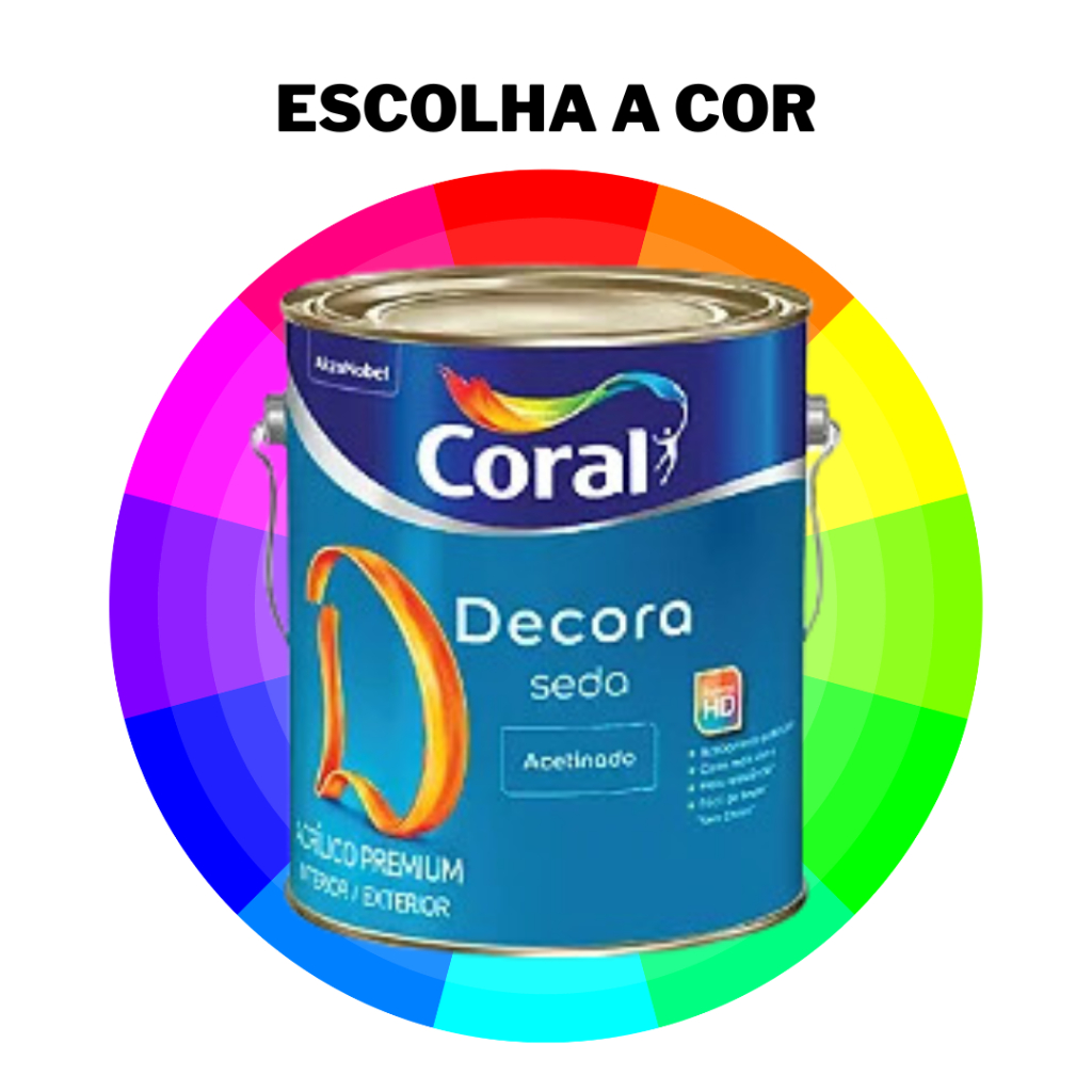 Tinta Acrílica Acetinada Decora Seda 3,2l Coral Premium Escolha a Cor em Oferta na Shopee
