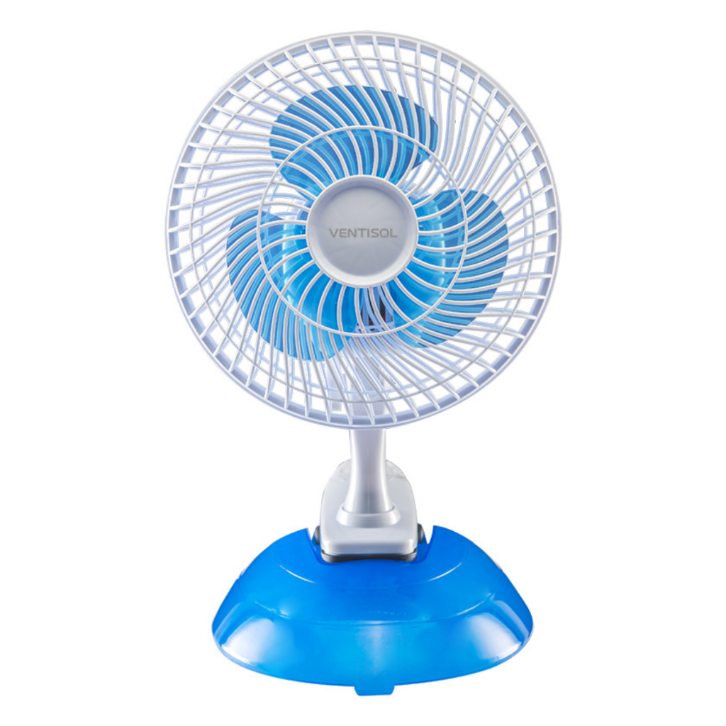 Ventilador de mesa Ventisol Mini branco com 3 pás cor azul, 20cm de diâmetro