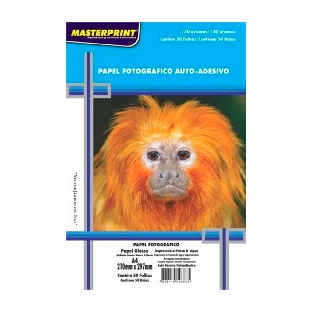 Papel Fotográfico 130g ADESIVO Glossy Brilho A4 50 Folhas Masterprint Premium em Oferta na Shopee