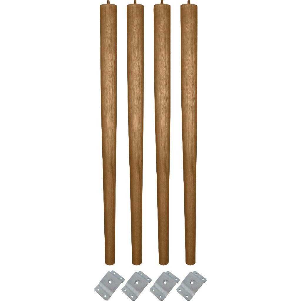 Pé Palito 75cm para Móveis Madeira Eucalipto Resistente + Chapinha Inclinada Suporte Fixação