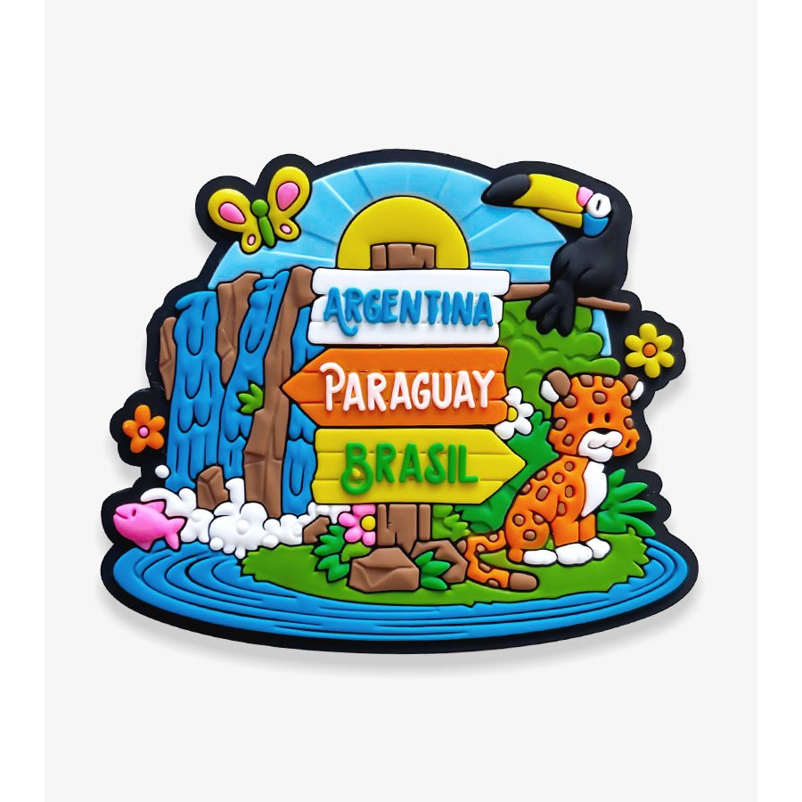 Ímã Argentina Paraguay e Brasil – Ímã de Geladeira Emborrachado