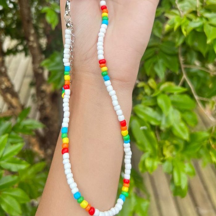 Colar de Miçanga LGBT / choker miçanga verão / choker de praia