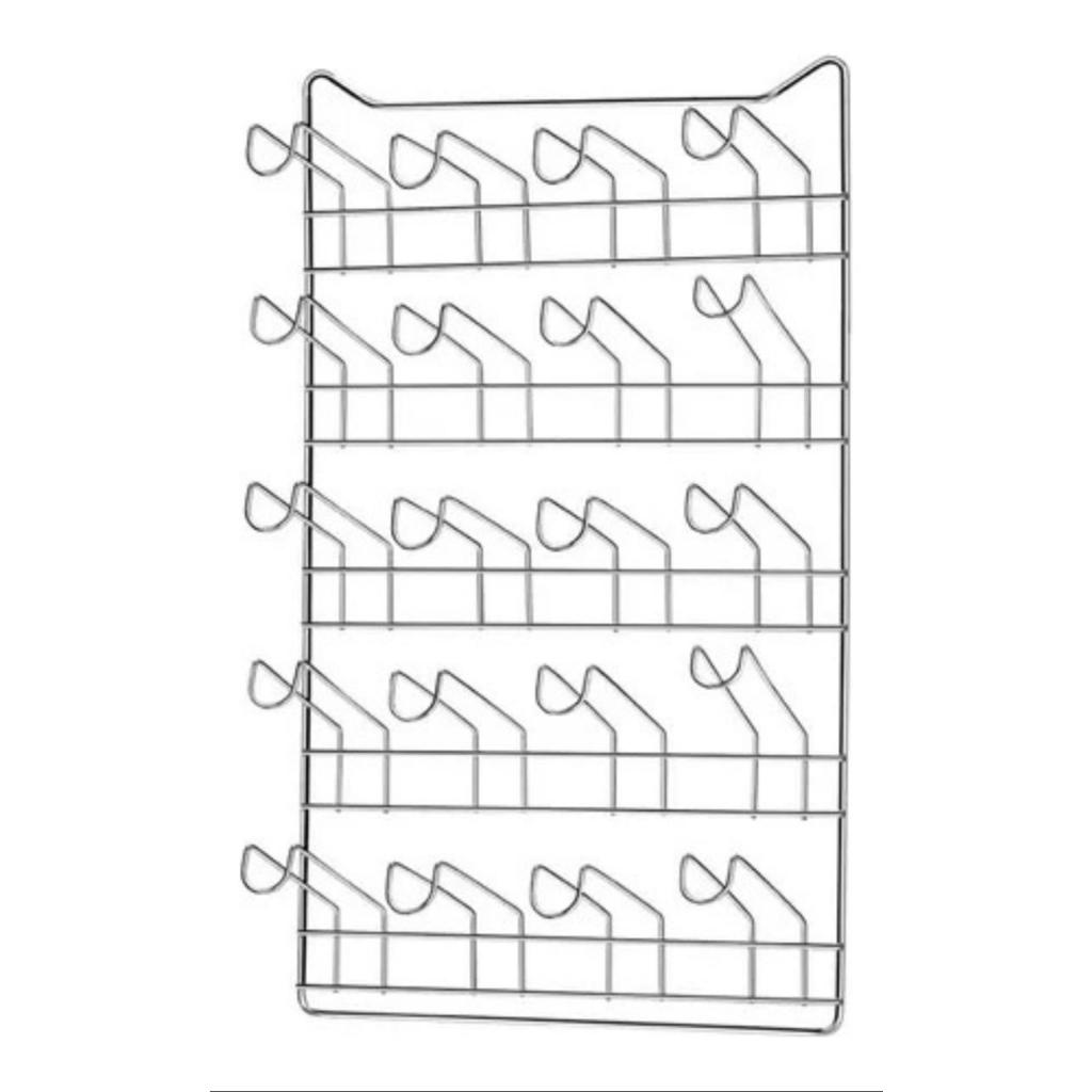 Suporte Secador De Copos 20 Lugares Cromado Para Parede Cozinha