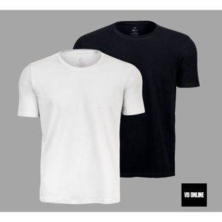 Kit 2 Camisetas Algodão Egípcio Premium Slim Fit Masculina
