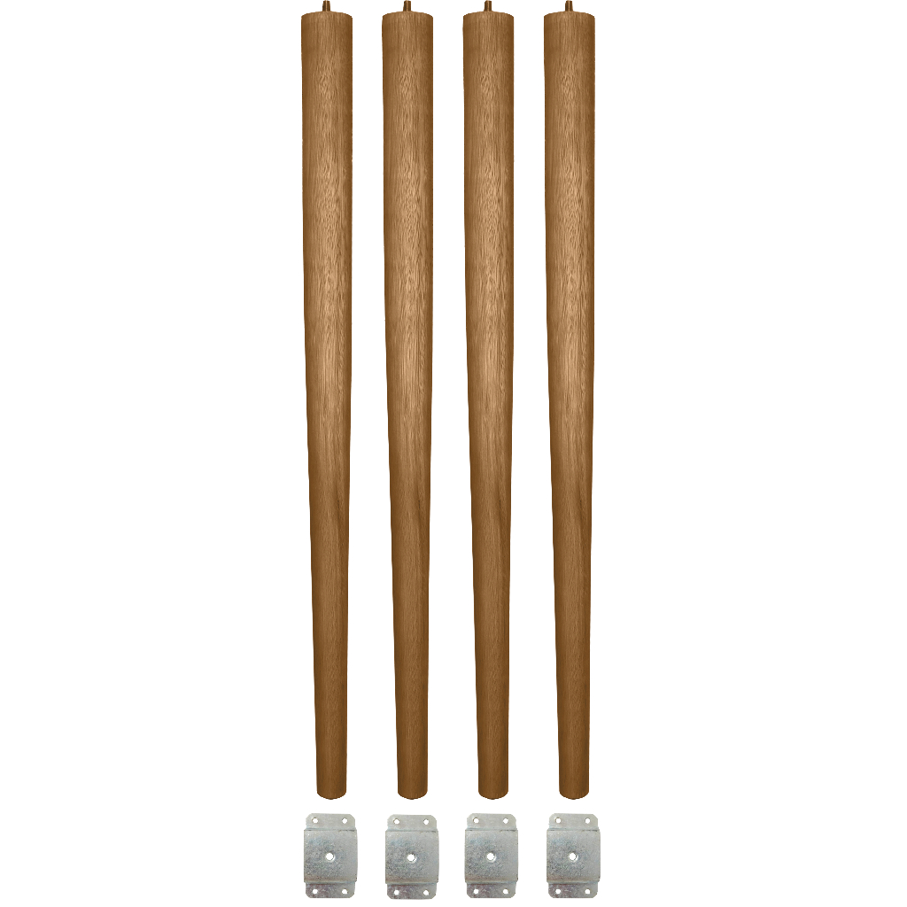 Pé Palito 75cm para Móveis Madeira Eucalipto Resistente + Chapinha Reta Suporte Fixação