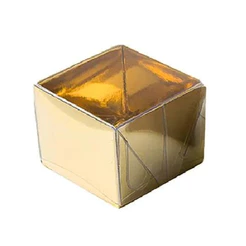 Caixa 1 Doce Tampa - 4,5x4,5x3,5cm Dourada 10un - Assk Rizzo