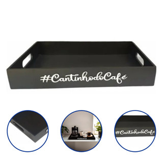 Bandeja Cantinho do Café Da Manha Grande 40x30cm em mdf Servir mesa cama pintura premium