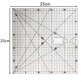 Regua Patchwork de Corte Grande 25x25cm Acrilico em Oferta na Shopee