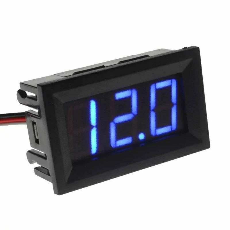 Voltimetro 12 volts azul para fontes e baterias som diy