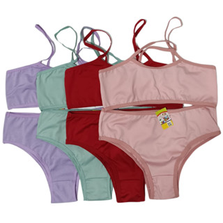 Kit 3 Conjuntos Infantil Feminino Calcinha e Top Micro Lisa