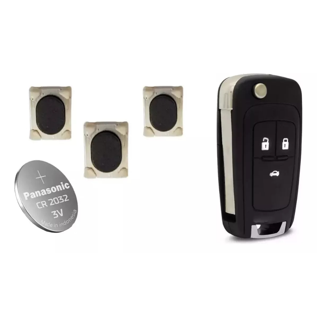 kit para conserto da Carcaca da Chave Canivete Onix Cruze Cobalt Pilha 2032 + 3 micro Botao 4 pernas