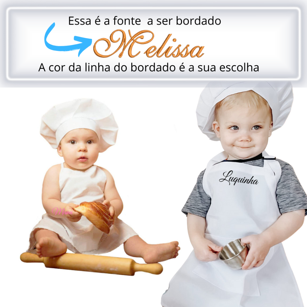 Avental com chapéu bebê 6 a 12 meses BORDADO com o nome,tecido Oxford Premium,unissex,menino,fotografia,aniversário