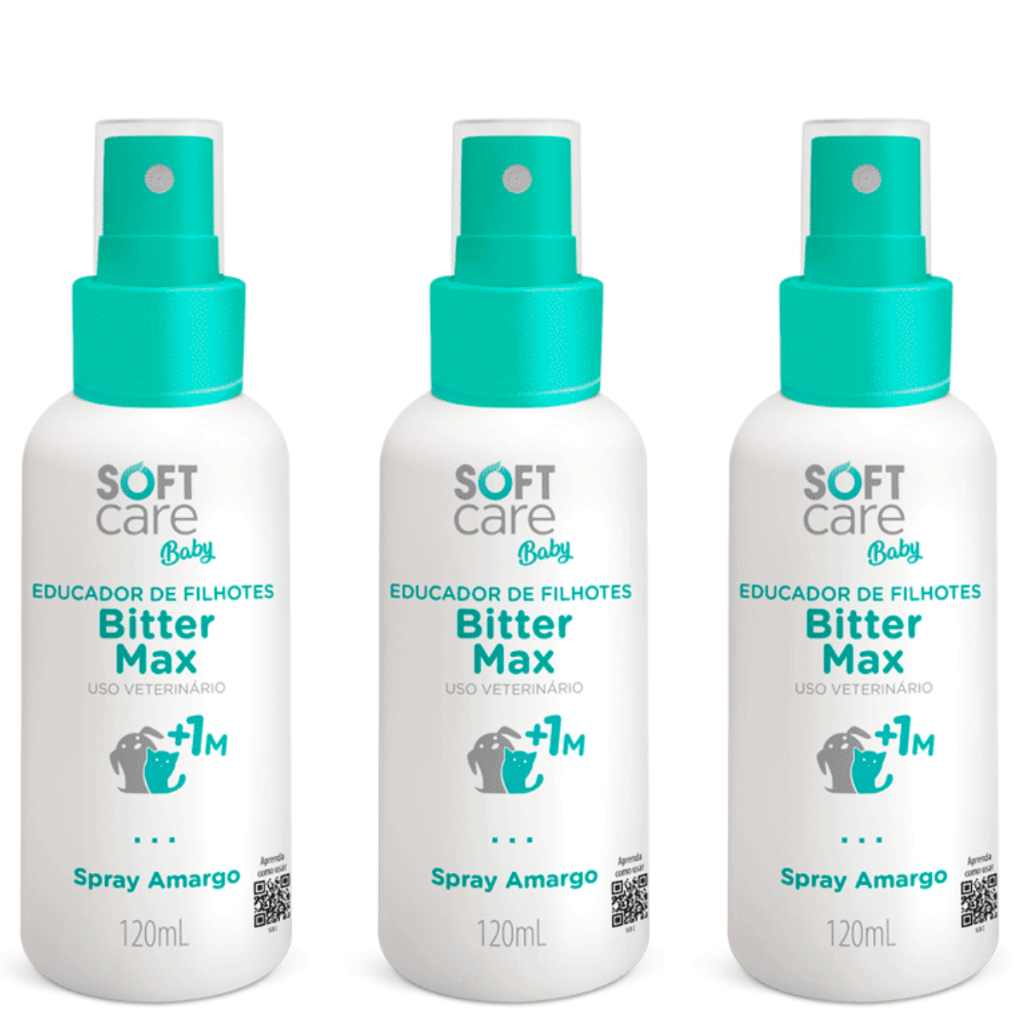 Soft Care Bitter Max Spray Amargo Educador Pet Society 100ml 3UN
