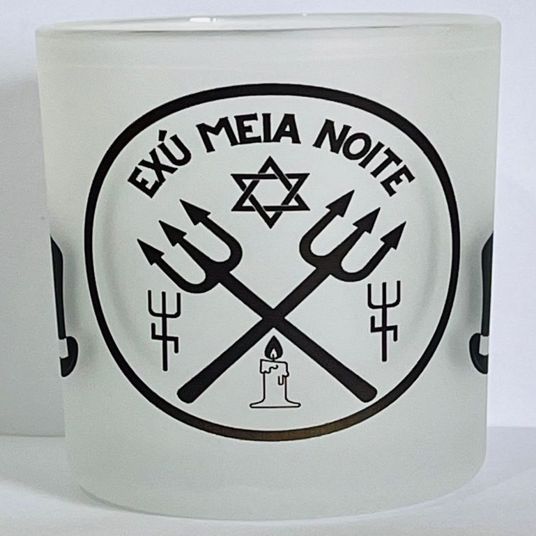COPO DE BEBIDA E WISKY - EXÚ MEIA NOITE - VIDRO JATEADO 260ML