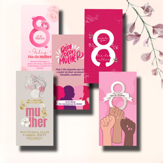 100 unidades - Cartão Dia Da Mulher | Motivacionais Mulheres | Cartão cliente | Papelaria
