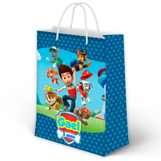 10, 20, 30 ou 40 sacolinha personalizada patrulha canina kit festa de aniversário