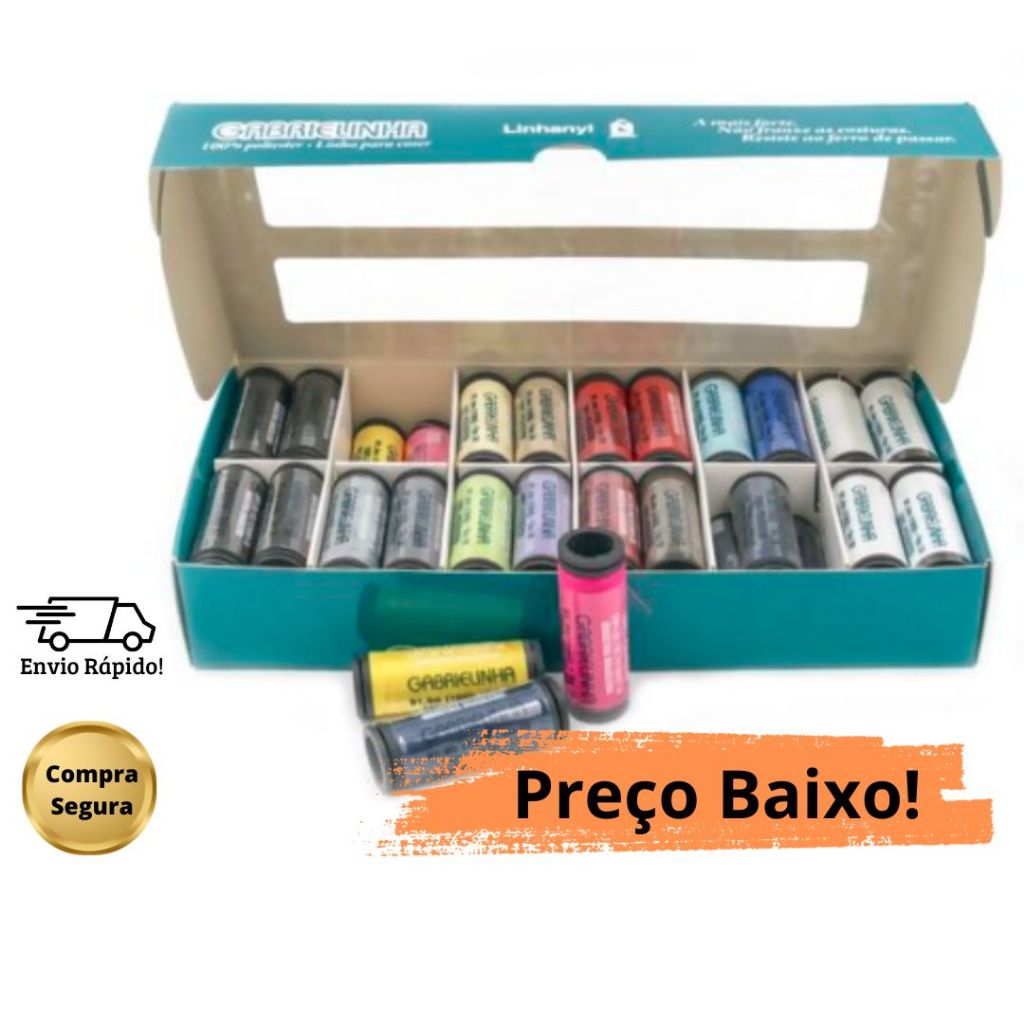 Kit 48 Linhas de Costura Gabrielinha - Roupa / Tecido / Aviamento