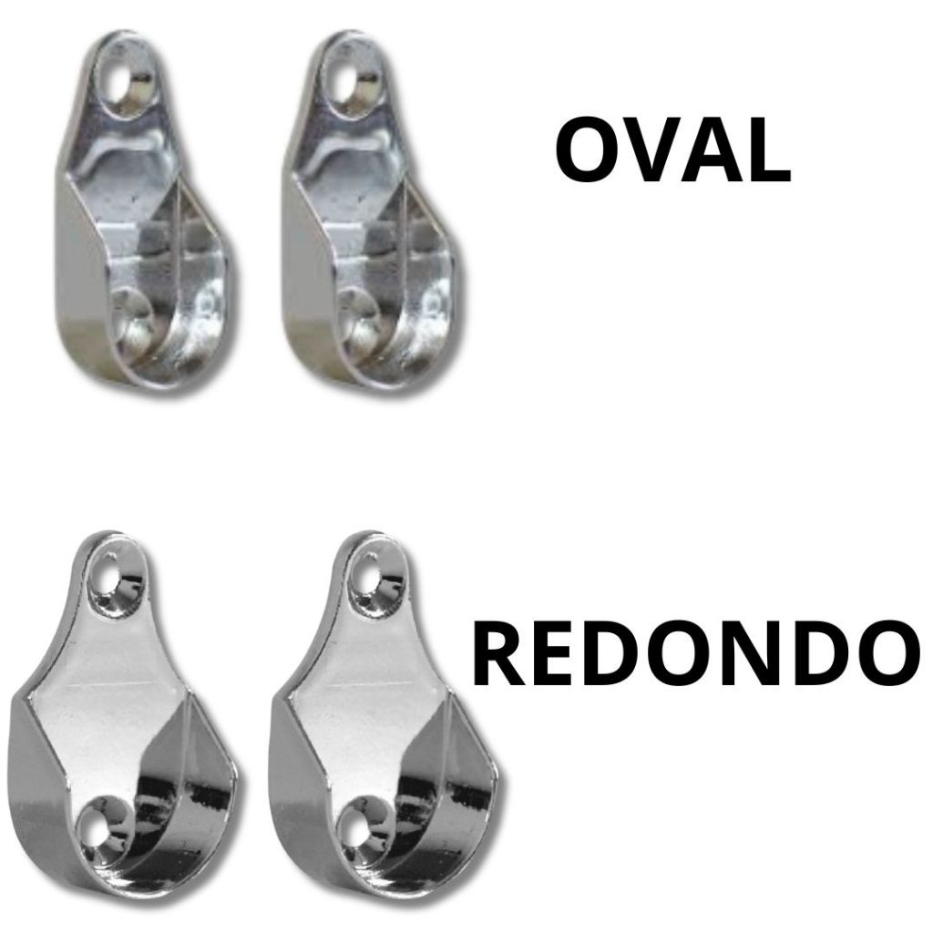 Suporte para apoiar o tubo de cabide  no armário Redondo ou Oval - 2 PEÇAS