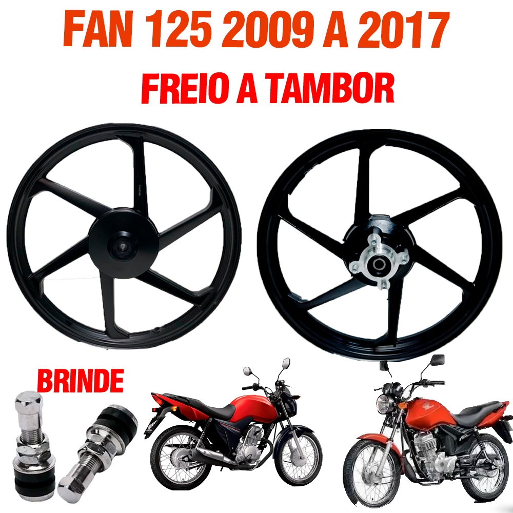 Par Roda Liga Leve Jante Fan 125 2009 A 2019 Ks Freio Tambor em Oferta na Shopee