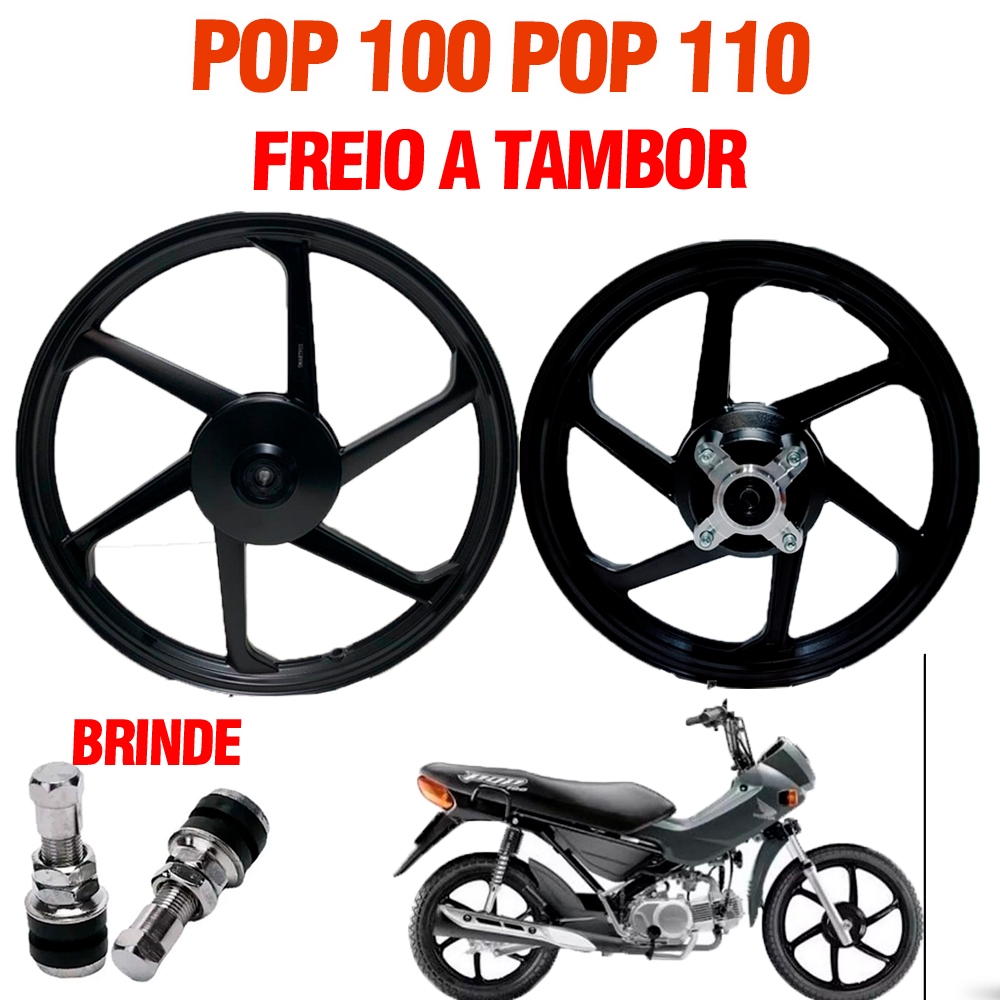 Jogo De Roda Liga Leve Rodão Jante Pop 100/110 Freio Tambor