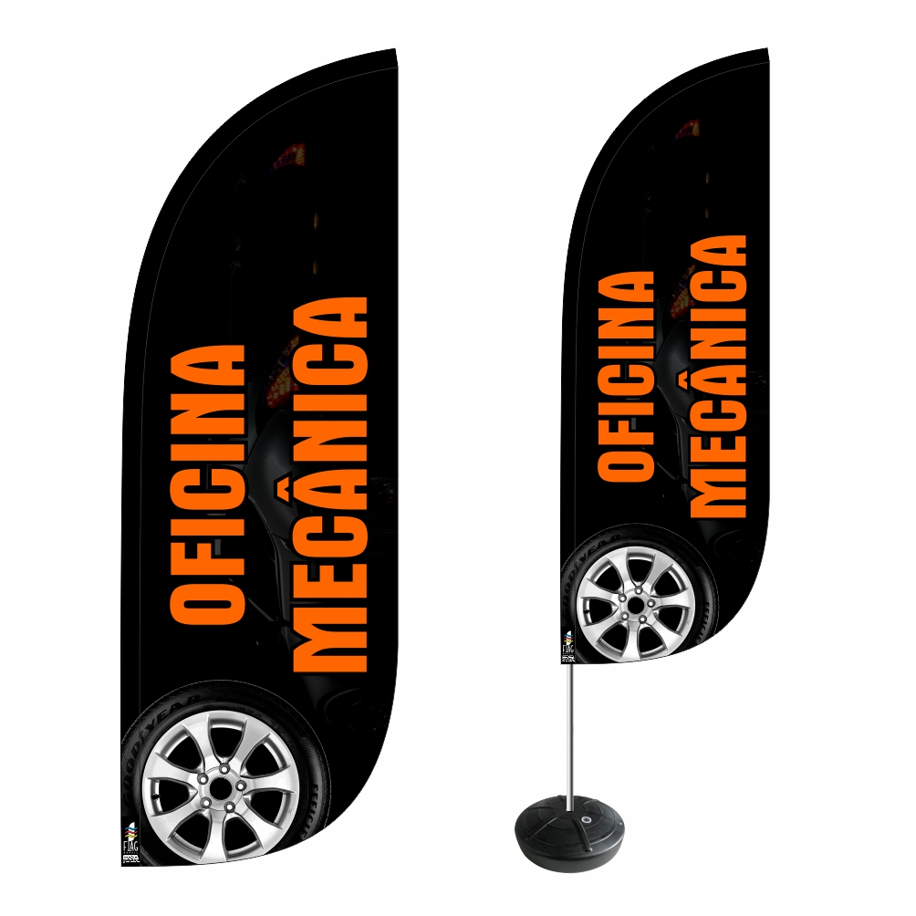 Wind Banner Mecânica 2,7m Completo Dupla Face Fly Flag ENVIO EM 24H