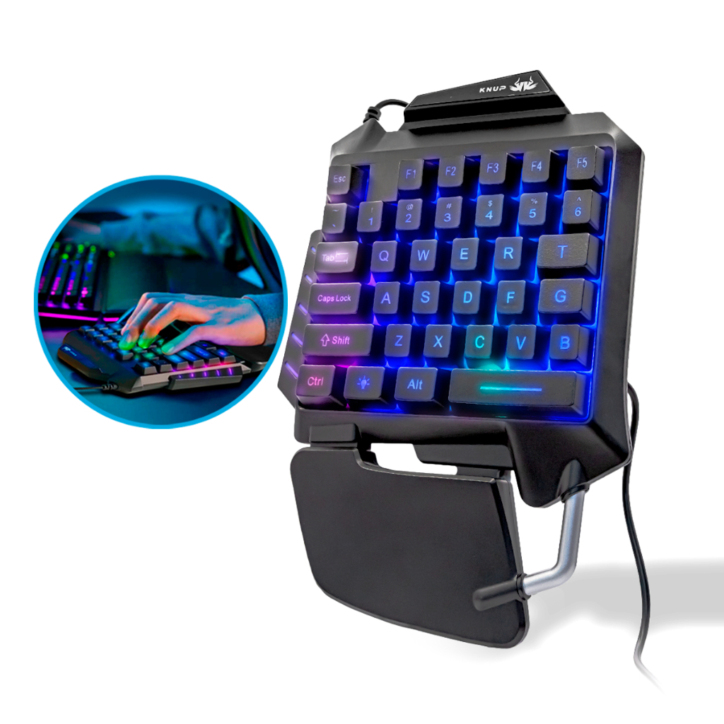 Teclado Gamer Rgb Jogos 35 Teclas Anti-Ghosting Ergonômico Profissional Com Descanso de Punho