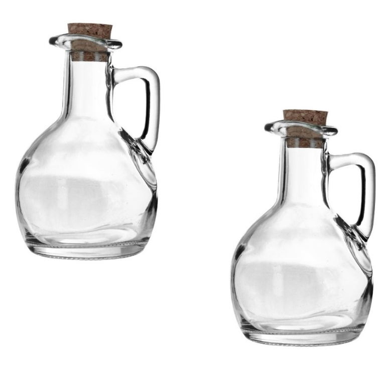 Kit conjunto 2 galheteiro frasco pote azeite vinagre óleo em vidro borossilicato e tampa rolha 180ml em Oferta na Shopee