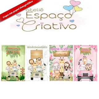 Kit Livrinhos Lembrancinha de aniversário Safari para Colorir Livrinho Infantil Personalizado