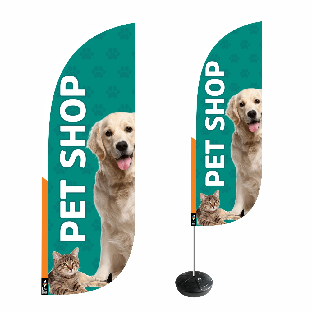 Bandeira Pet Shop Kit Completo D. Face 2,7m Alta Qualidade ENVIO EM 24H