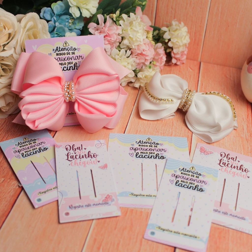 50 tags para laço ( bico de pato , hair clips ) em Oferta na Shopee