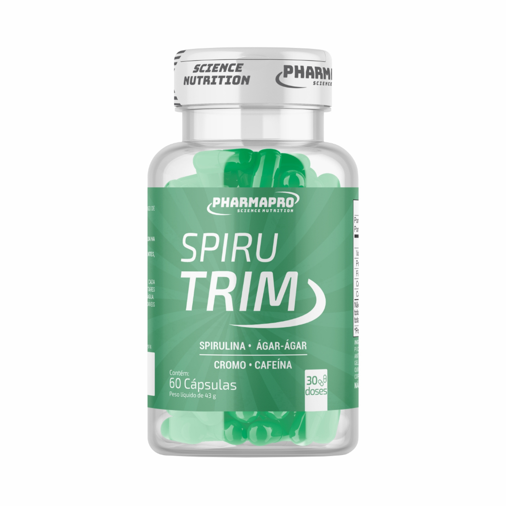 Spiru Trim, Fórmula Premium Espirulina mais Fibras, Pote 60 Cápsulas