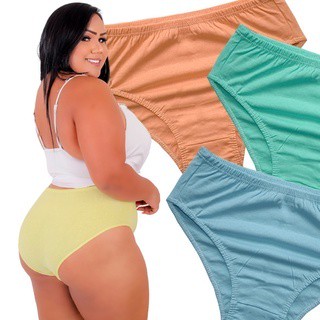 Kit 5 Calcinhas Plus Size XG de Algodão Confortáveis Em Tecido Leve