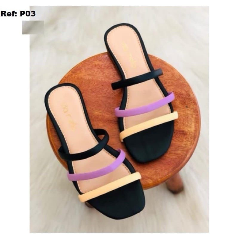 rasteira  feminina confortável colorida em Oferta na Shopee