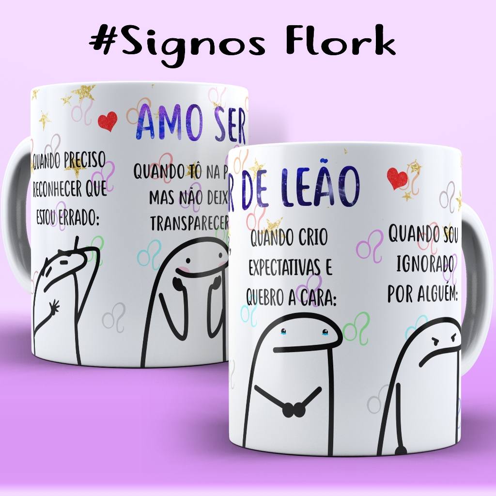 Imagem Caneca de Porcelana Meme Bento Flork Signos para Presente