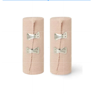 Kit 02 Ataduras Elásticas de Compressão 10cm X 1,3m Bege (embalada no plástico)