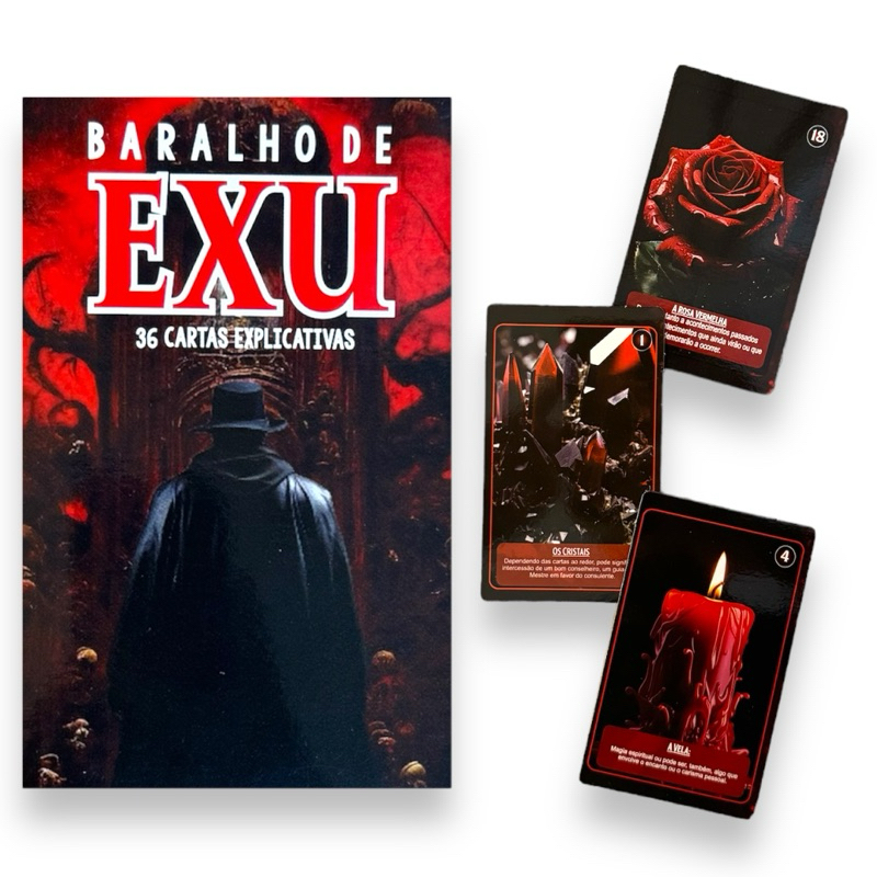 Baralho De Exú 36 Cartas Explicativas Ideal Para Iniciantes Tarot Exu Plastificado