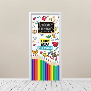 Capa De Porta Painel Sublimado Em Tecido Diversos Decoração C/ Elástico Vários Temas Decorativos em Oferta na Shopee