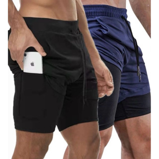 Kit 2 Shorts 2 em 1 academia masculino