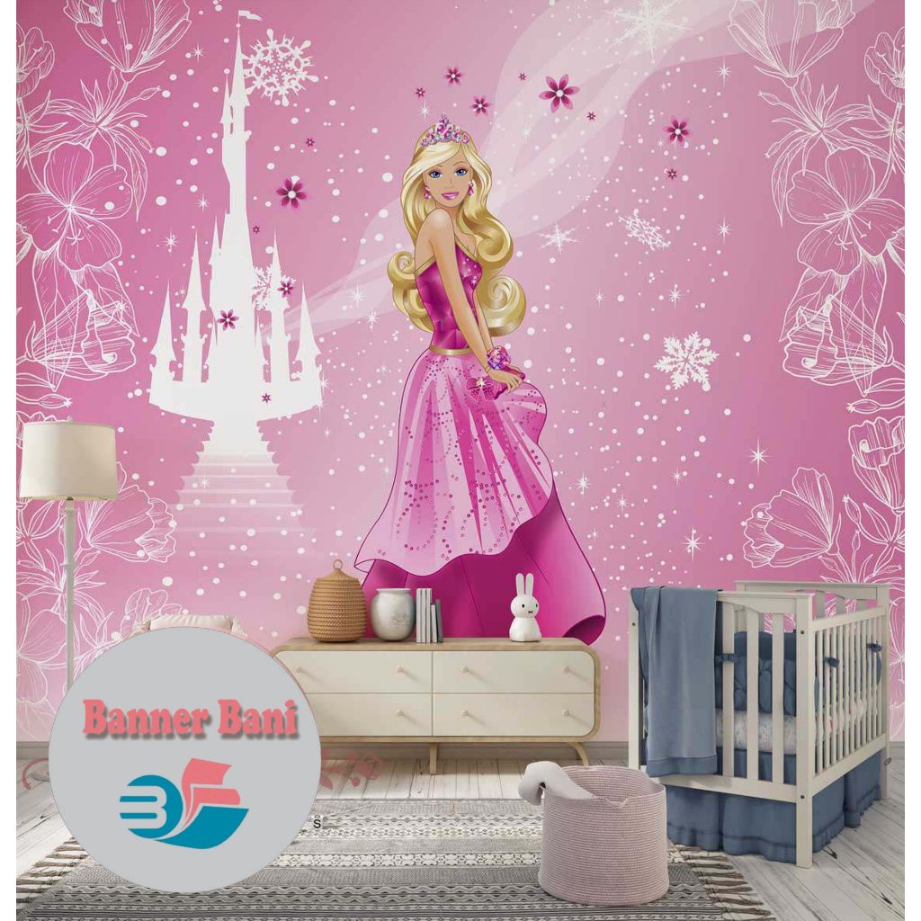 Painel papel de parede adesivo vinilico Barbie Meninas  M²   BN69    M²