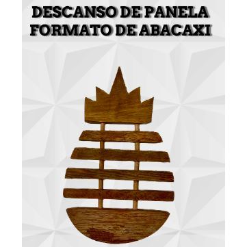 Kit Descanso de Panela Abacaxi 20cm de Madeira Maciça Resistente Calor Assadeira Pratos Travessas Proteção Para sua Mesa