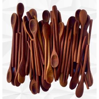 Kit Colher Para Pimenta 13cm Pequena Colheres de Pau Madeira Artesanal Cozinha Bolos Doces Panela Molho Mingau