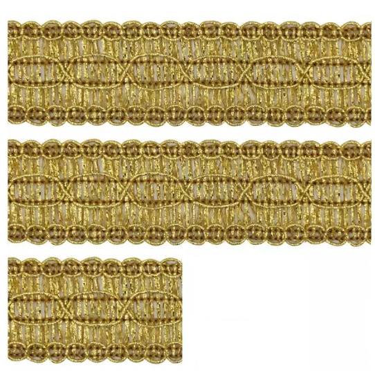 Passamanaria Metalizada 30Mm/10Mt 7350.Dourado 23 Algodão Alta Qualidade Ótimo Custo-Benefício