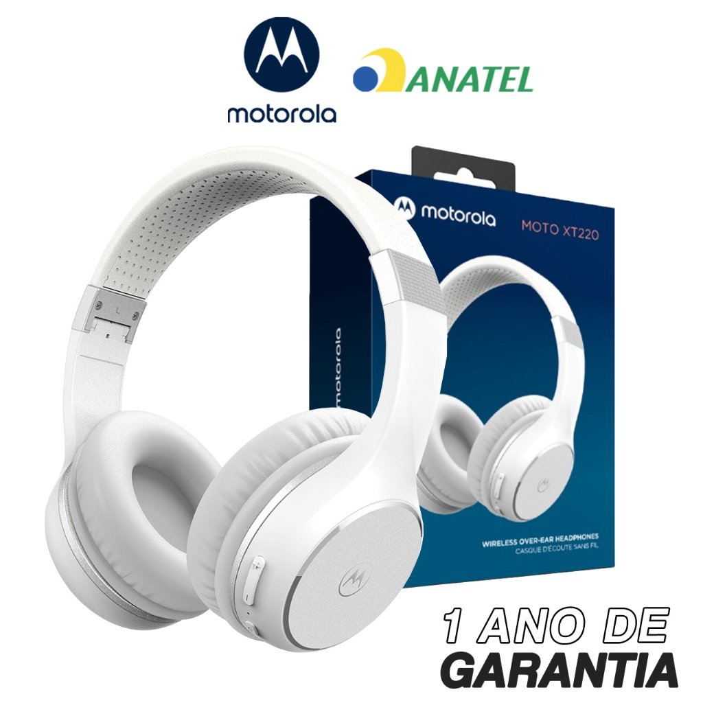 Fone de Ouvido Bluetooth Motorola Moto XT 220, Som HD e Microfone - Branco