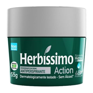 Desodorante Creme Antitranspirante Action Herbíssimo 55g