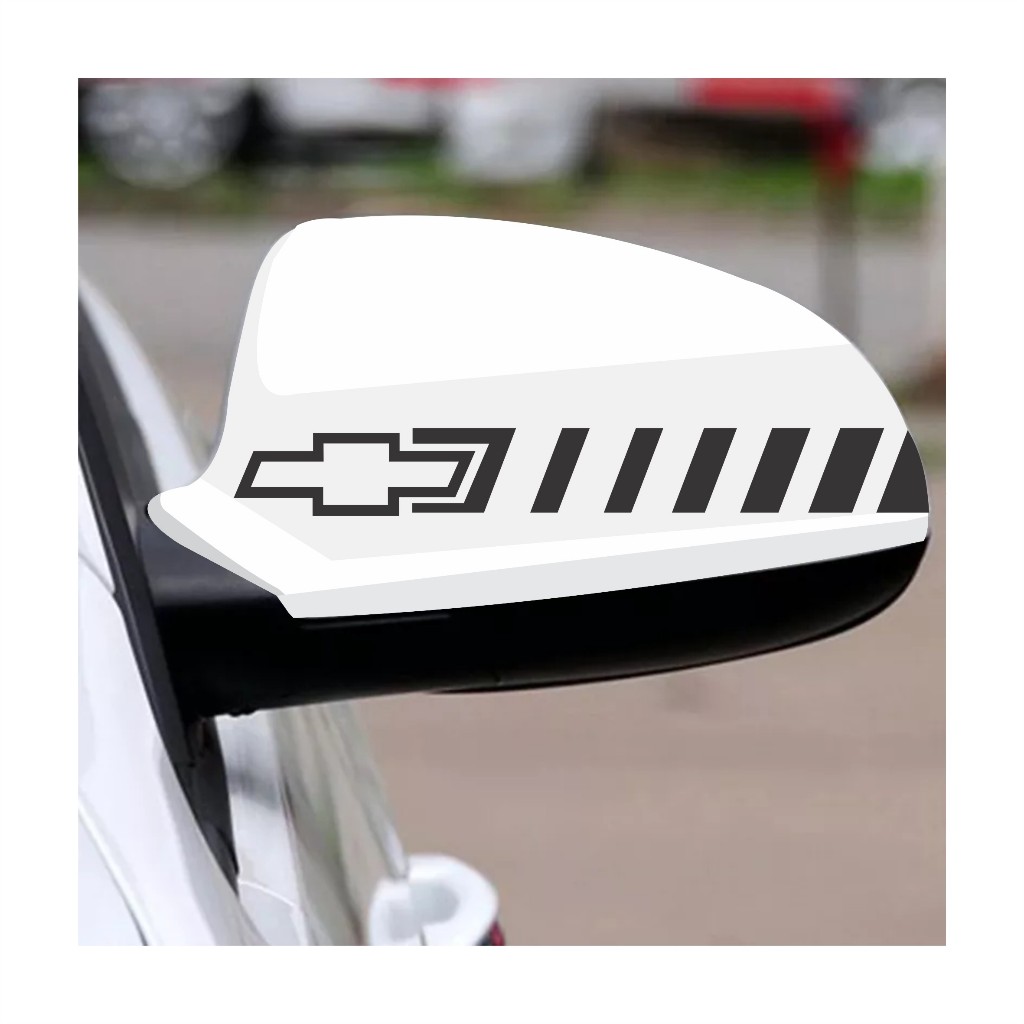 Par Adesivos retrovisor de carro Chevrolet 14x2cm